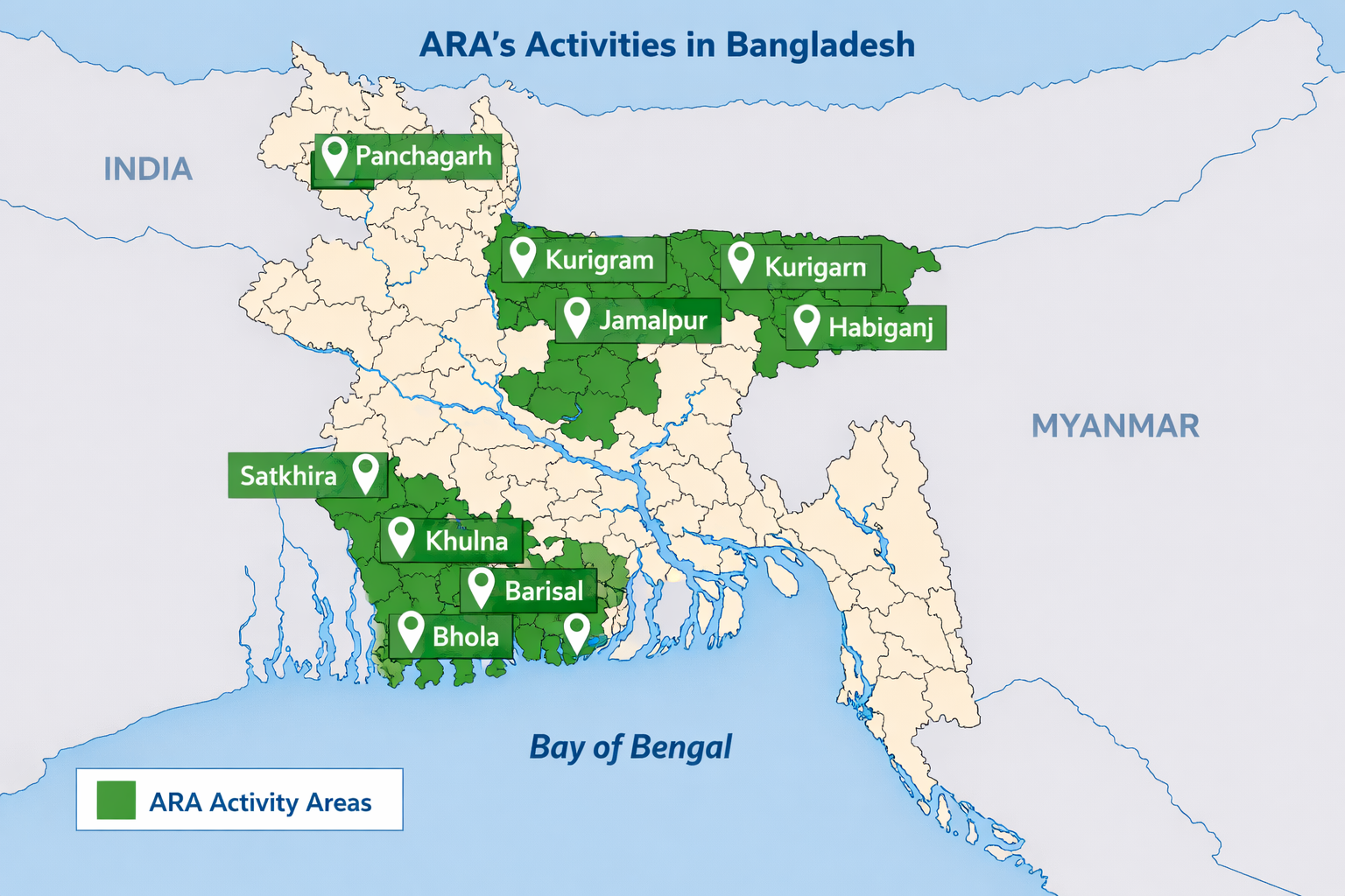 ARA working area map